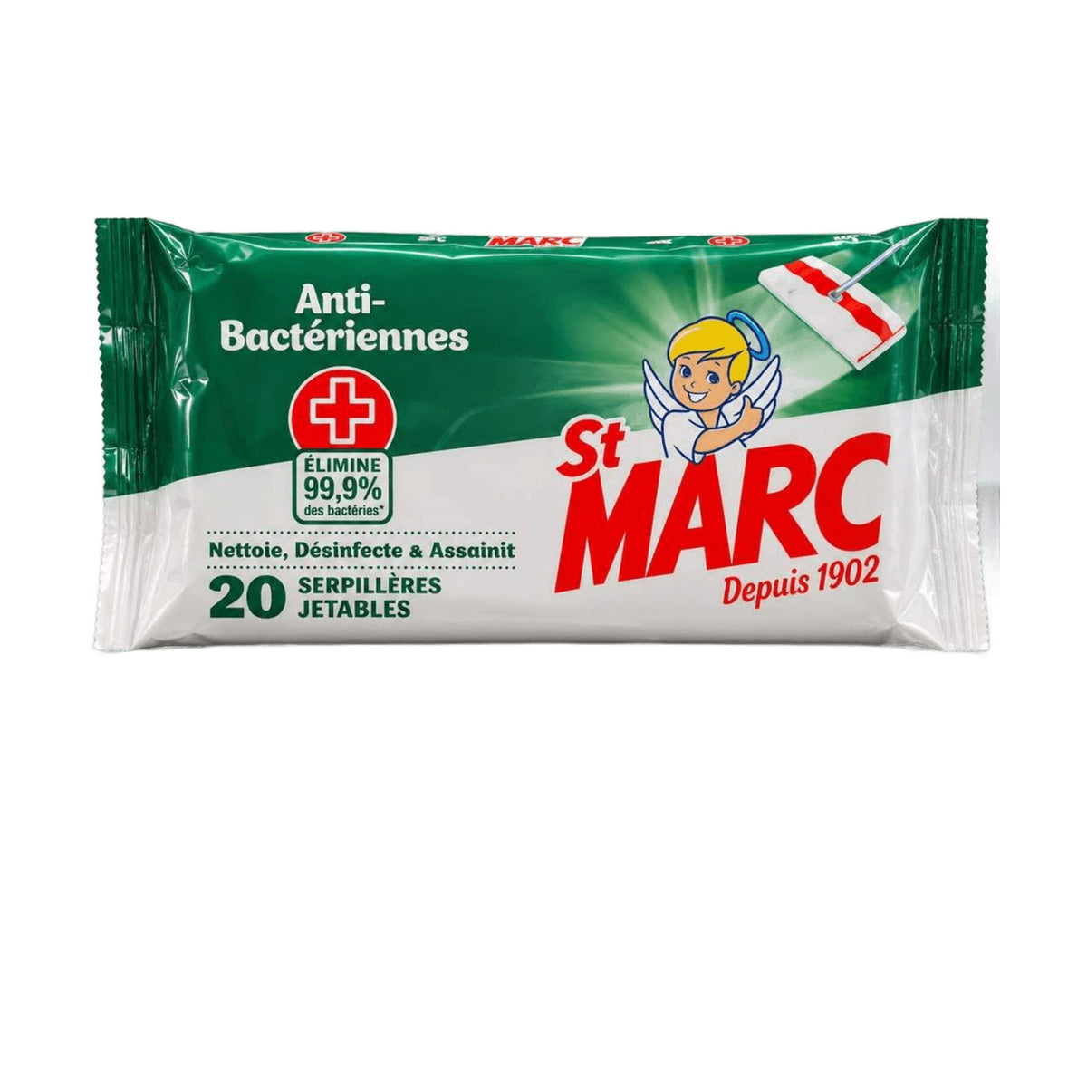 St Marc – Lingettes serpillière anti-bactériennes ×20