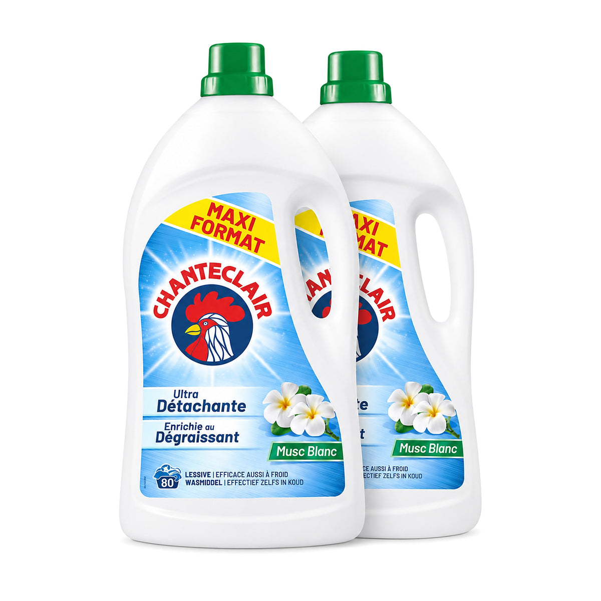 Lessive Chanteclair Musc Blanc, lot de 2