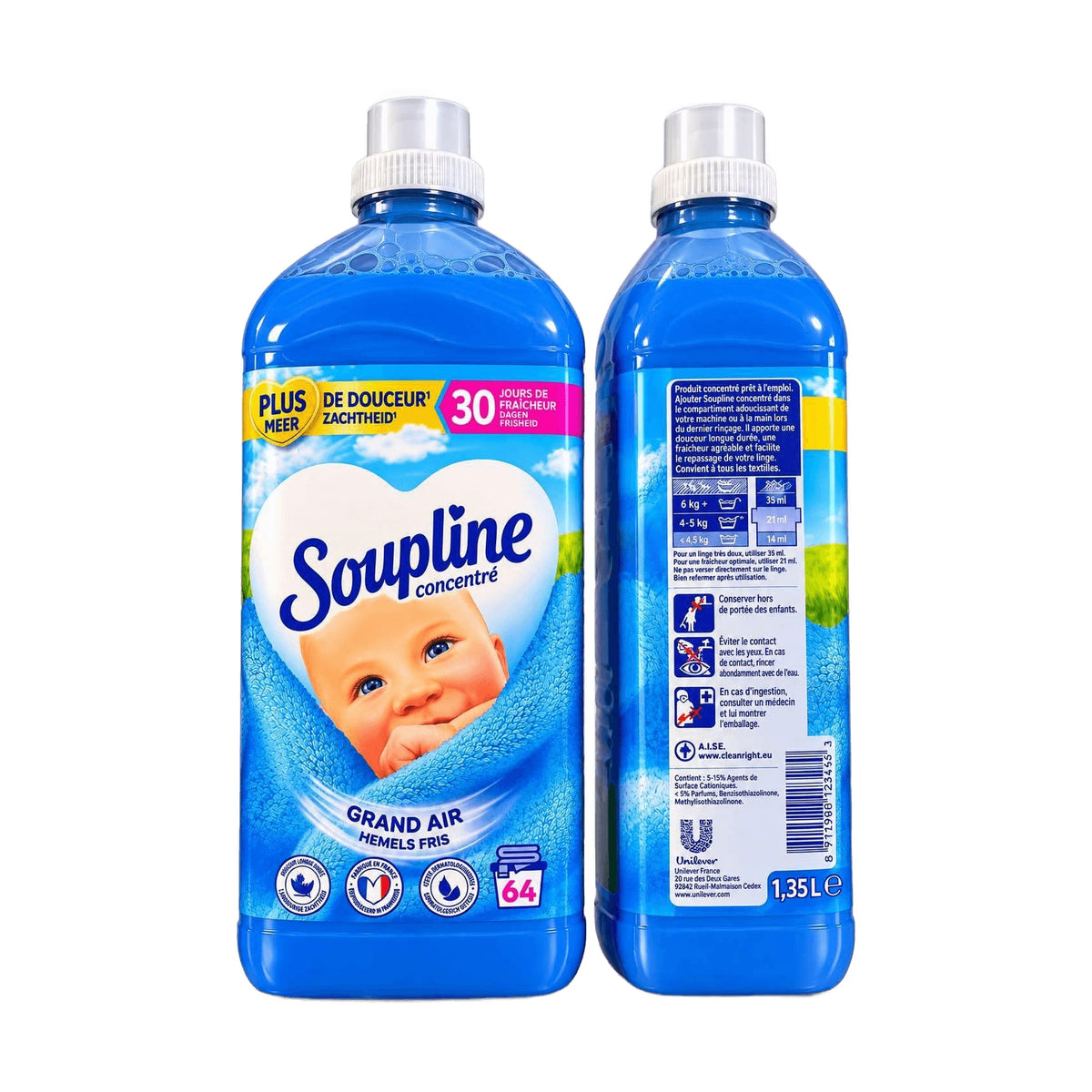Soupline – Adoucissant 64 lavages (1,35 L)