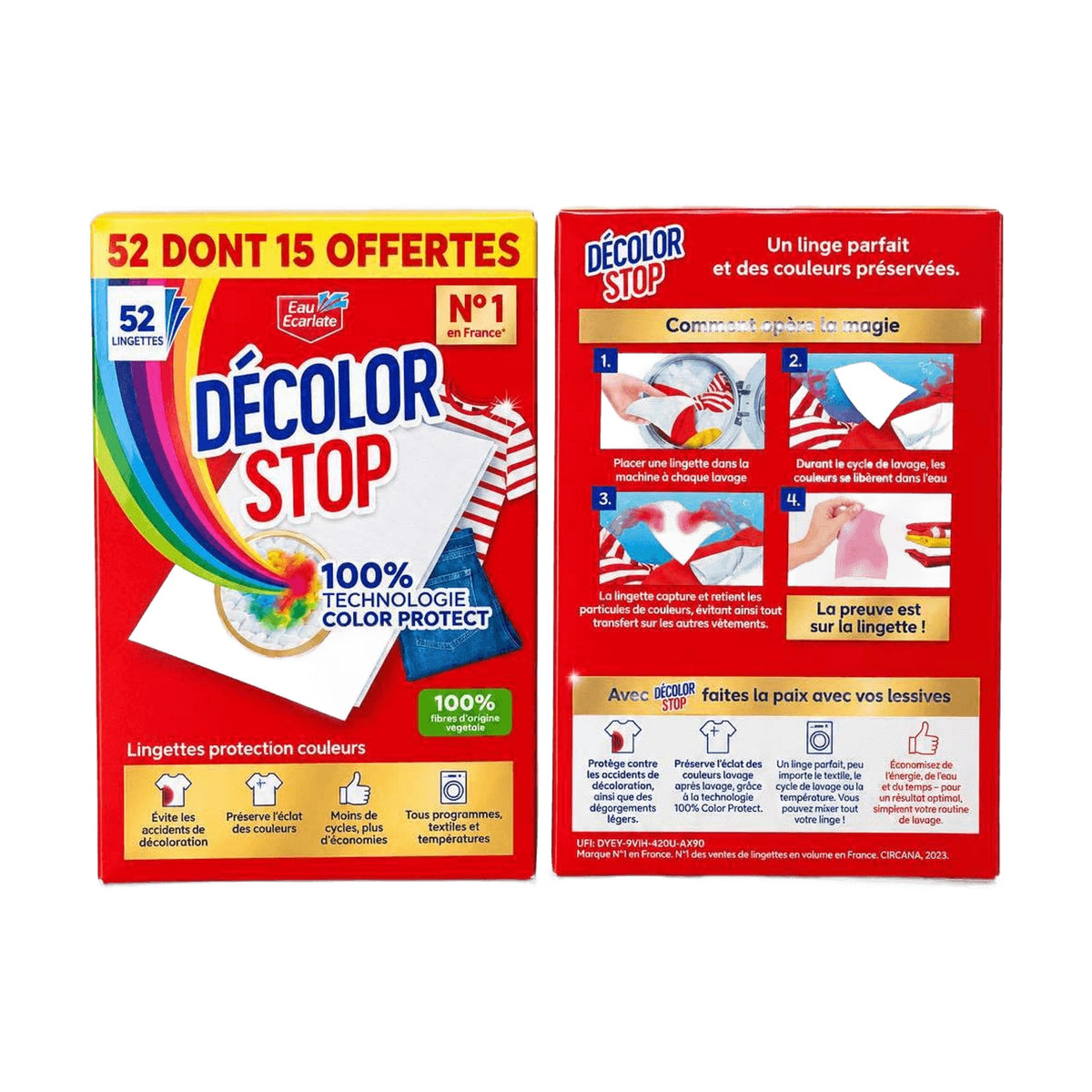 Decolor Stop – Lingettes anti-décoloration ×52