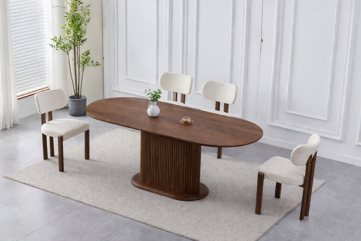 Table à manger Extensible Vanessa Noyer 160-200cm