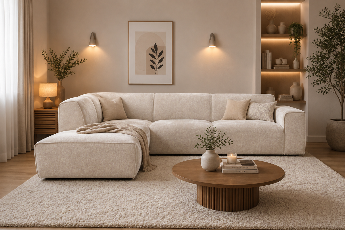 Canapé d'angle Colette Marbella Beige