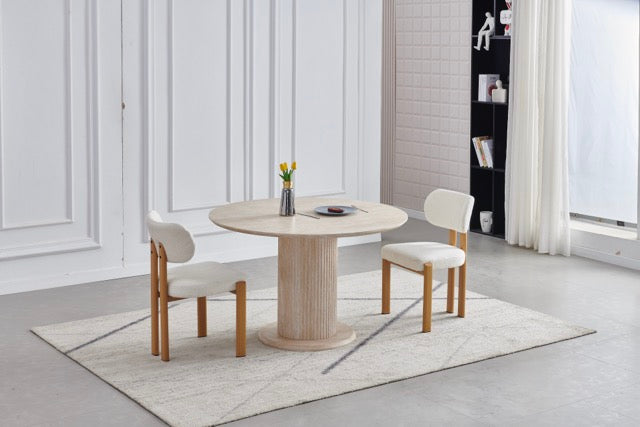 Table à manger Axel Travertin Ronde 1m20