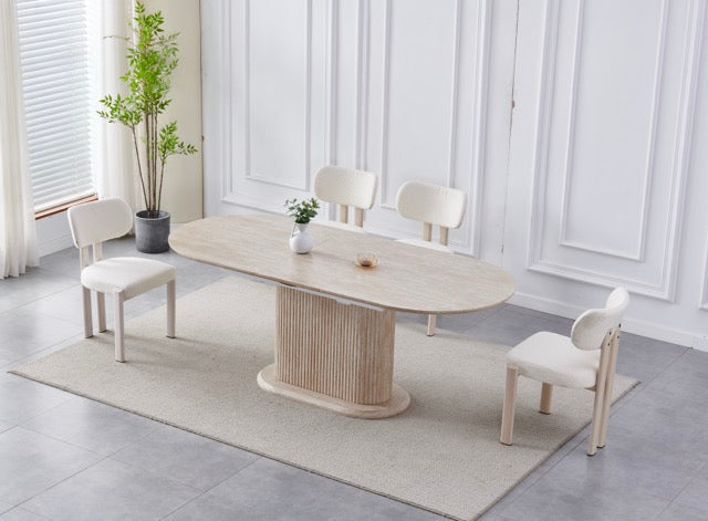 Table à manger Extensible Vanessa Travertin 160-200cm