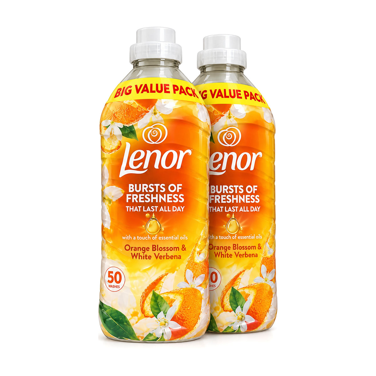 Adoucissant Lenor Orange Blossom & White Verbena, lot de 2